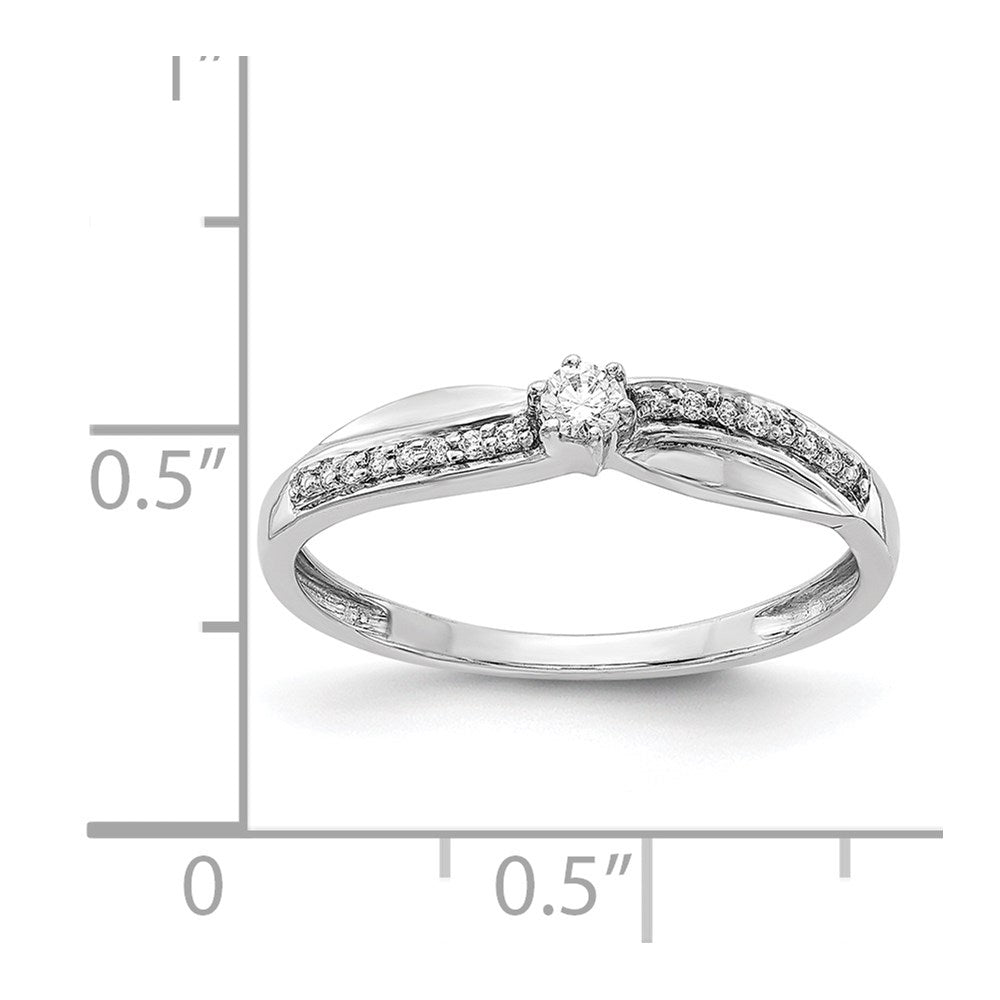 14K White Gold Real Diamond Ring