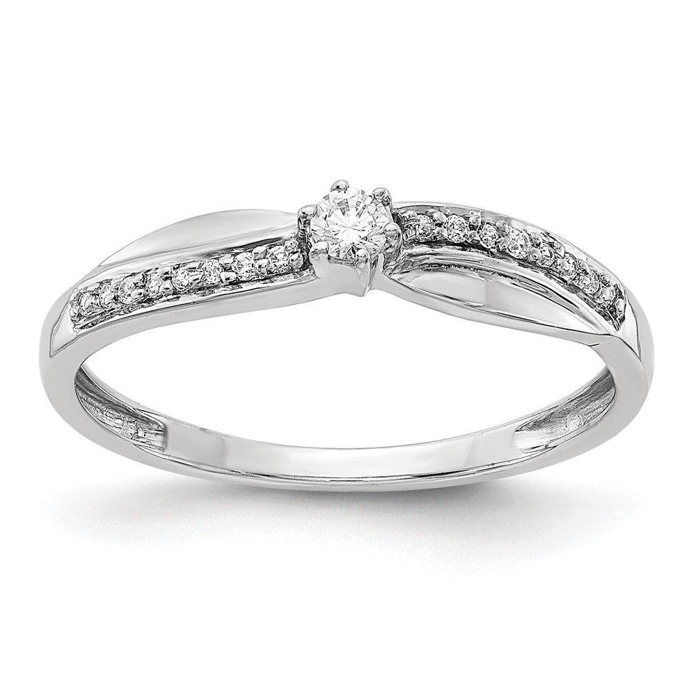 14K White Gold Real Diamond Ring
