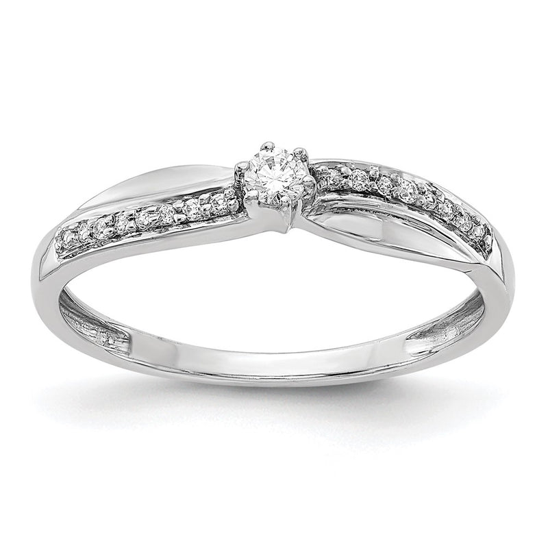 14K White Gold Real Diamond Ring
