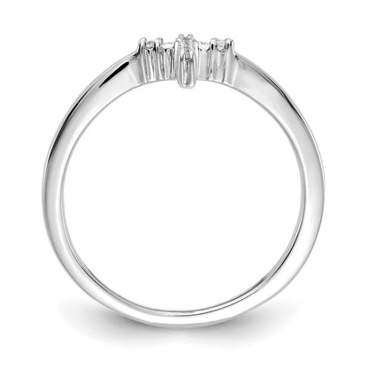 14k White Gold Real Diamond Cross Ring
