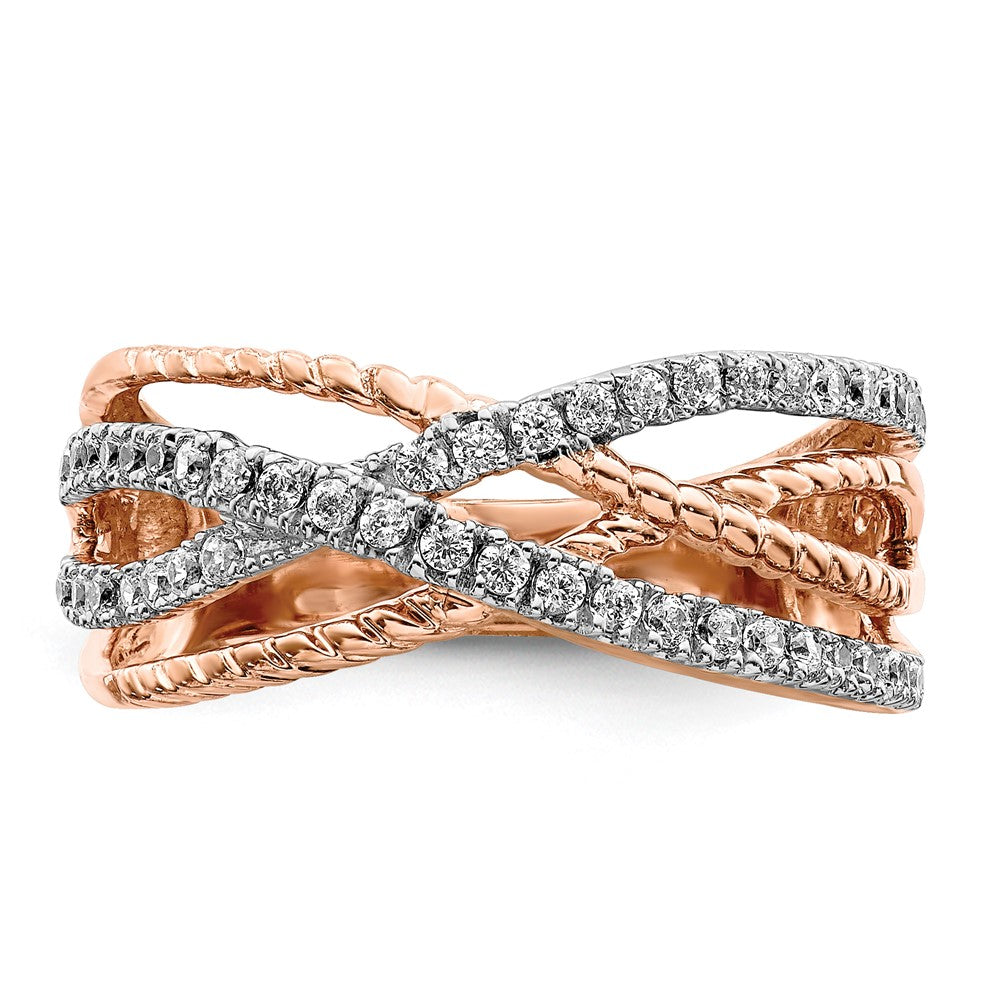 14k Rose Gold Real Diamond Ring
