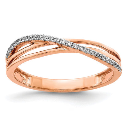 14k Rose Gold Real Diamond Ring