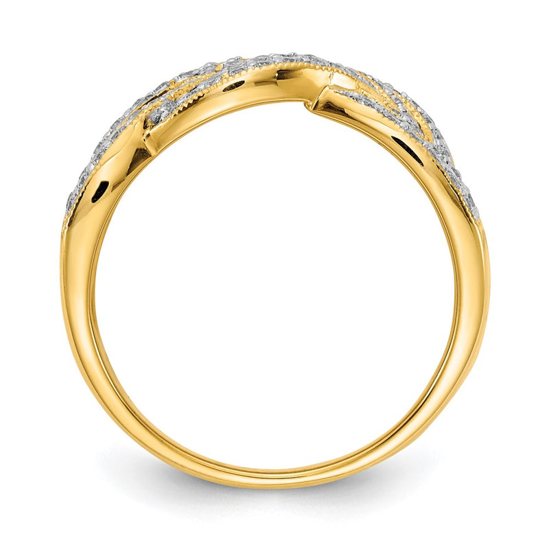 14K Yellow Gold Real Diamond Ring