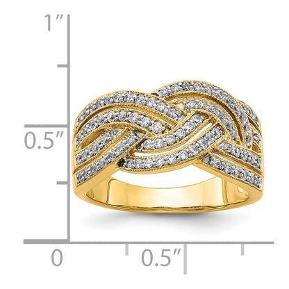 14K Yellow Gold Real Diamond Ring