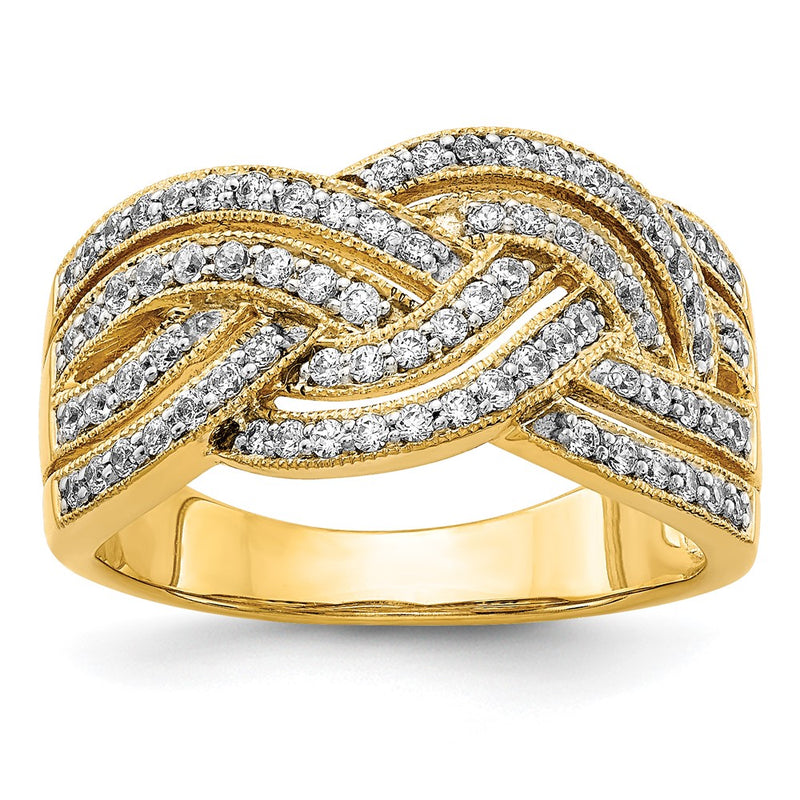 14K Yellow Gold Real Diamond Ring