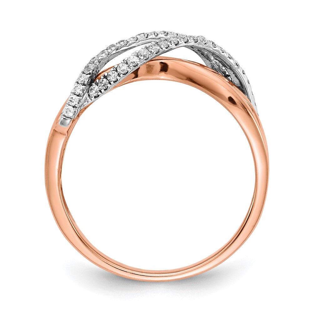 14k Rose Gold & Rhodium Gold Real Diamond Ring