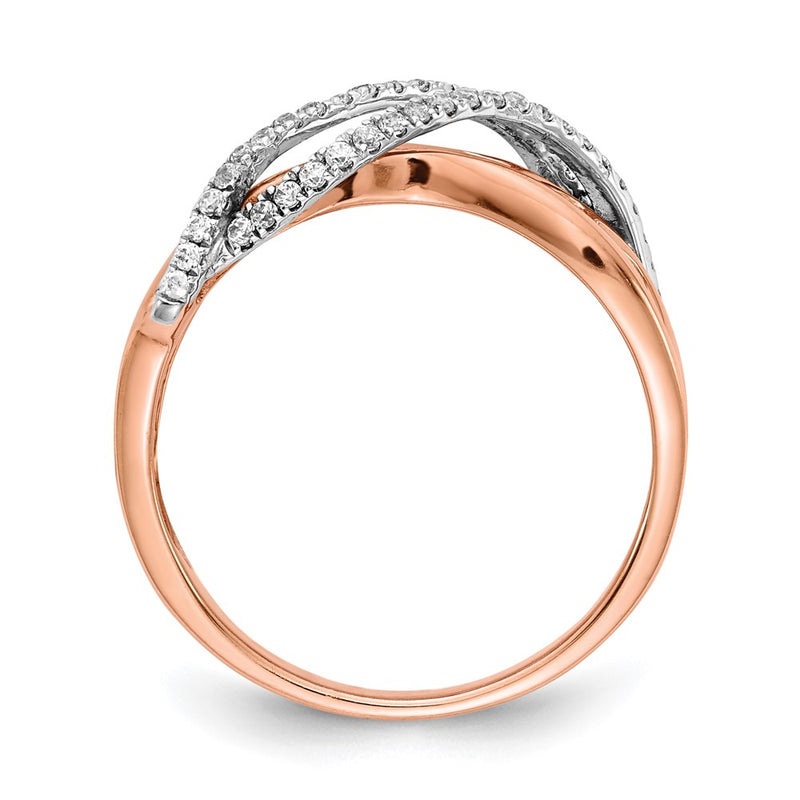 14k Rose Gold & Rhodium Gold Real Diamond Ring