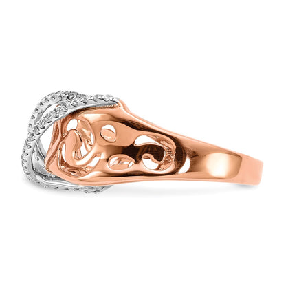 14k Rose Gold & Rhodium Gold Real Diamond Ring