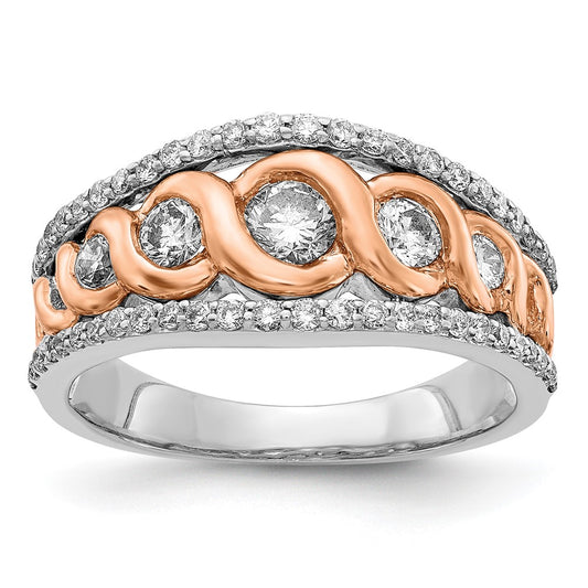 14k White/Rose Gold Real Diamond Ring