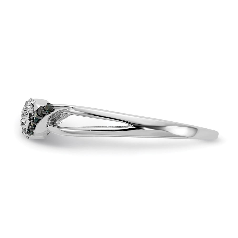 14k White Gold w/ Blue and White Real Diamond Twist Ring
