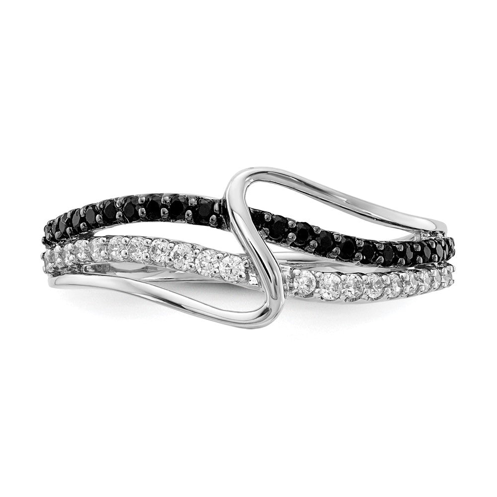 14k White Gold Blue/White Real Diamond Ring