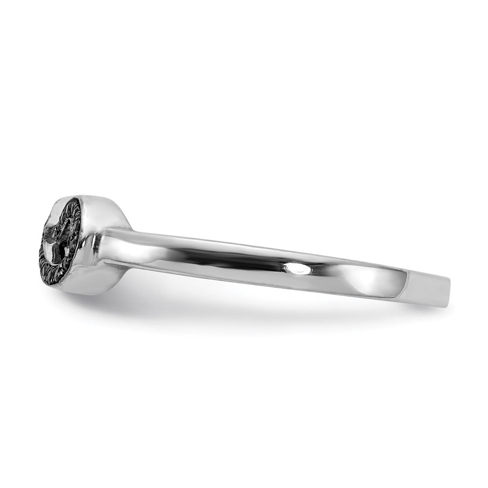 14k White Gold Black Real Diamond Infinity Ring