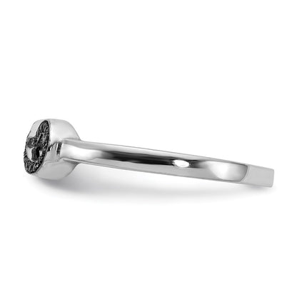 14k White Gold Black Real Diamond Infinity Ring