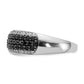 14k White Gold and Black Real Diamond Band Ring