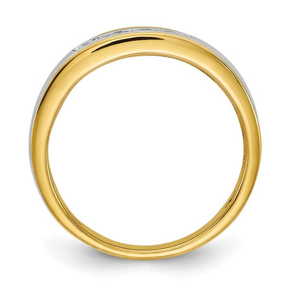 0.25ct. CZ Solid Real 14k Yellow & White Gold Men's Ring
