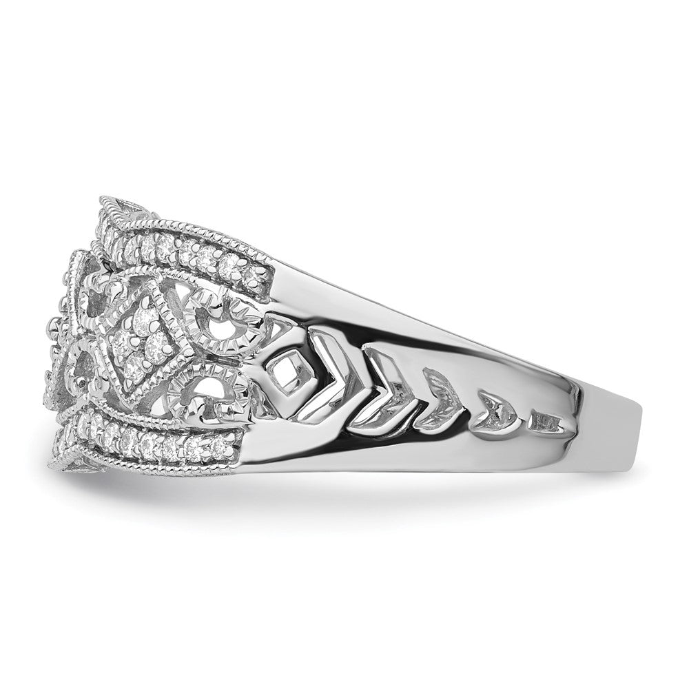 14k White Gold Real Diamond Vintage Ring
