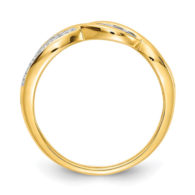14K Yellow Gold w/Rhodium Real Diamond MOM Ring