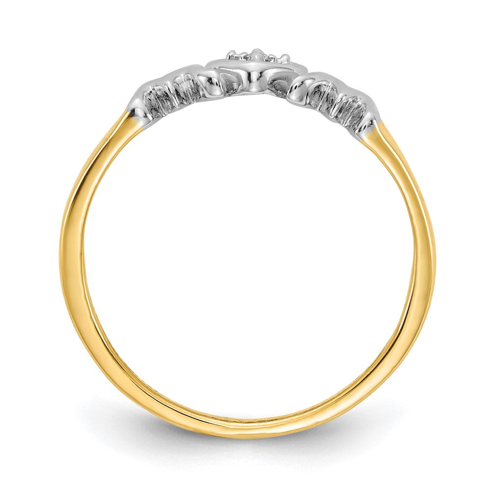 14K Yellow Gold w/Rhodium Real Diamond MOM Ring