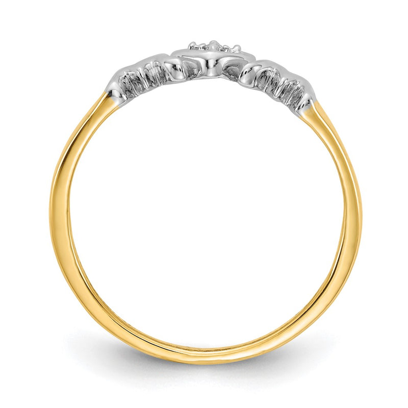 14K Yellow Gold w/Rhodium Real Diamond MOM Ring
