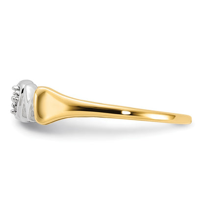14K Yellow Gold w/Rhodium Real Diamond MOM Ring