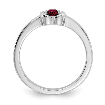 14k White Gold Red Real Diamond Ring