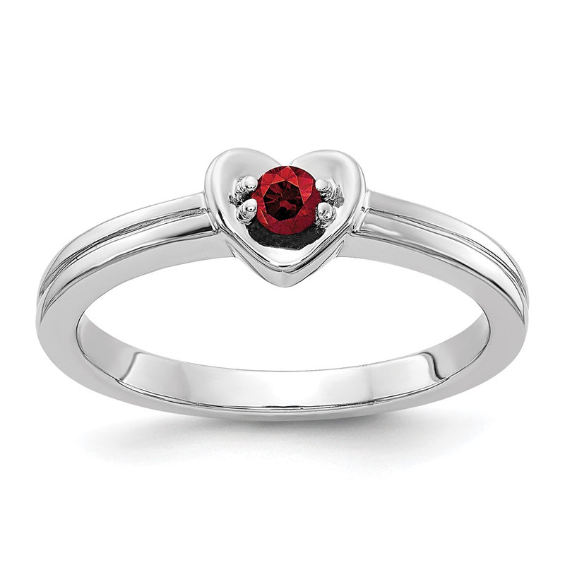 14k White Gold Red Real Diamond Ring