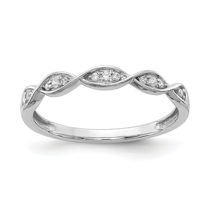 0.07ct. CZ Solid Real 14k White Gold Wedding Wedding Band Ring
