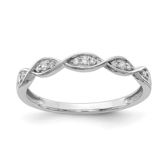 0.07ct. CZ Solid Real 14k White Gold Wedding Wedding Band Ring