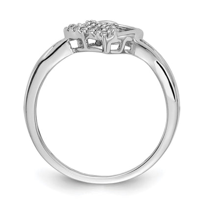 14k White Gold Real Diamond Heart Ring