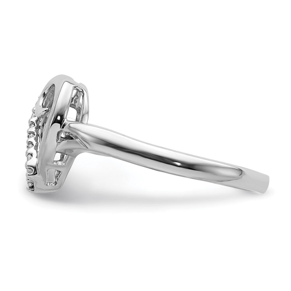 14k White Gold Real Diamond Heart Ring
