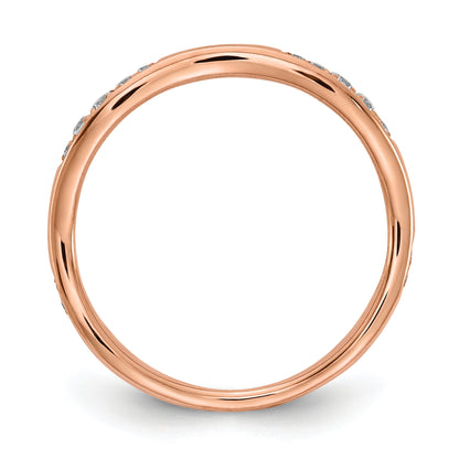 0.12ct. CZ Solid Real 14k Rose Gold Wedding Wedding Band Ring