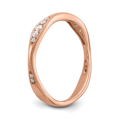 0.12ct. CZ Solid Real 14k Rose Gold Wedding Wedding Band Ring