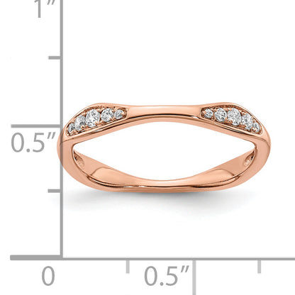 0.12ct. CZ Solid Real 14k Rose Gold Wedding Wedding Band Ring