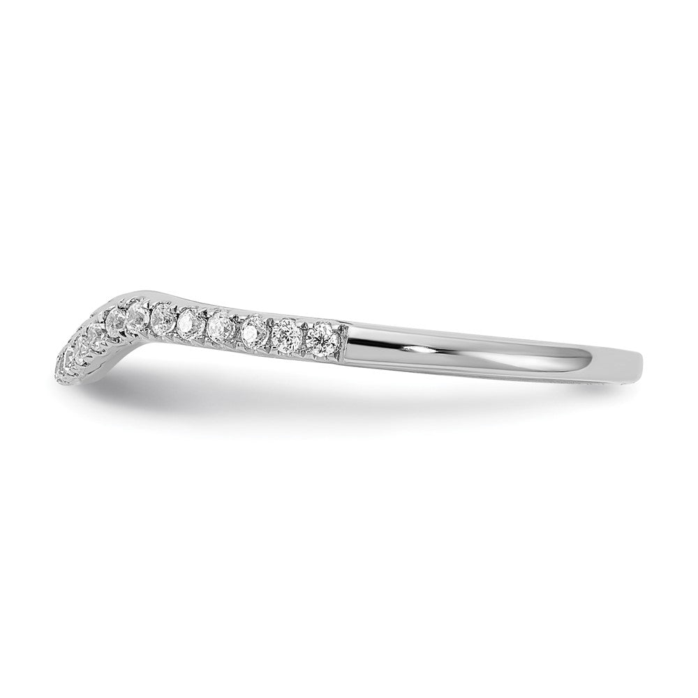 0.16ct. CZ Solid Real 14k White Gold Wedding Wedding Band Ring