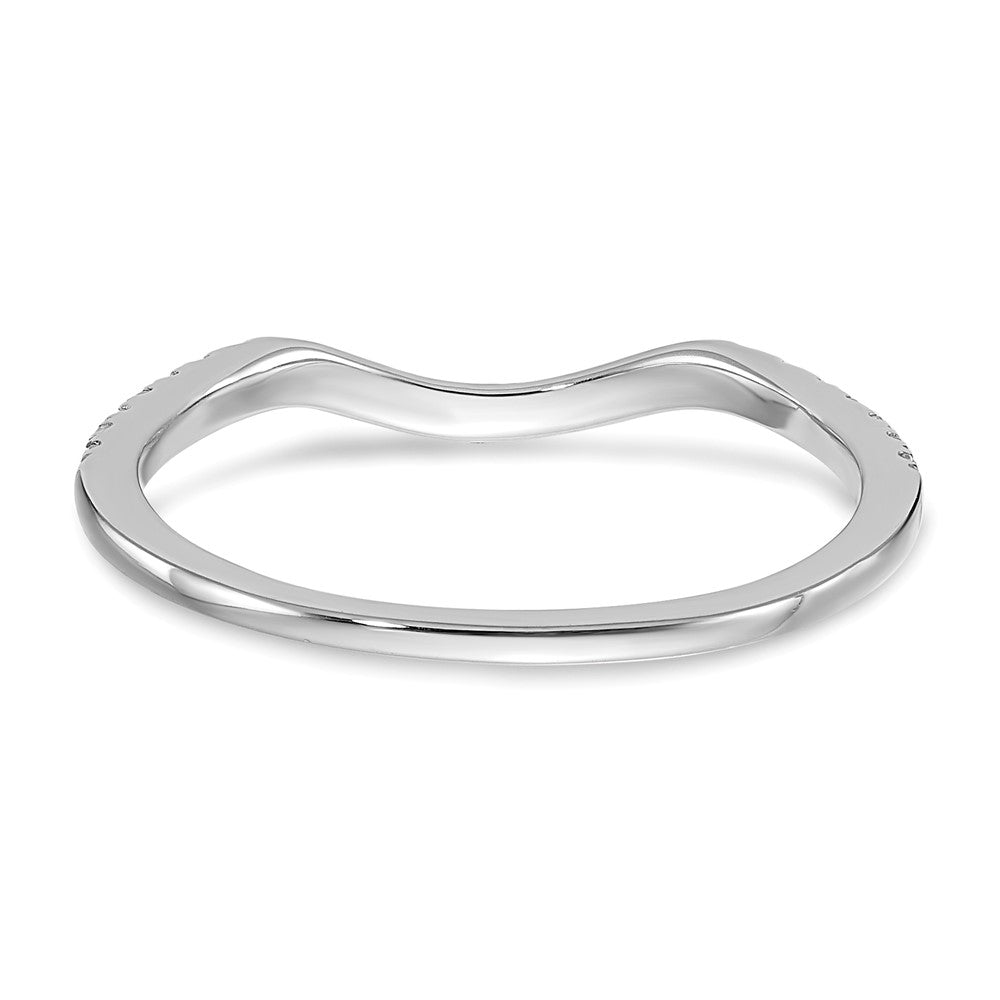 0.16ct. CZ Solid Real 14k White Gold Wedding Wedding Band Ring