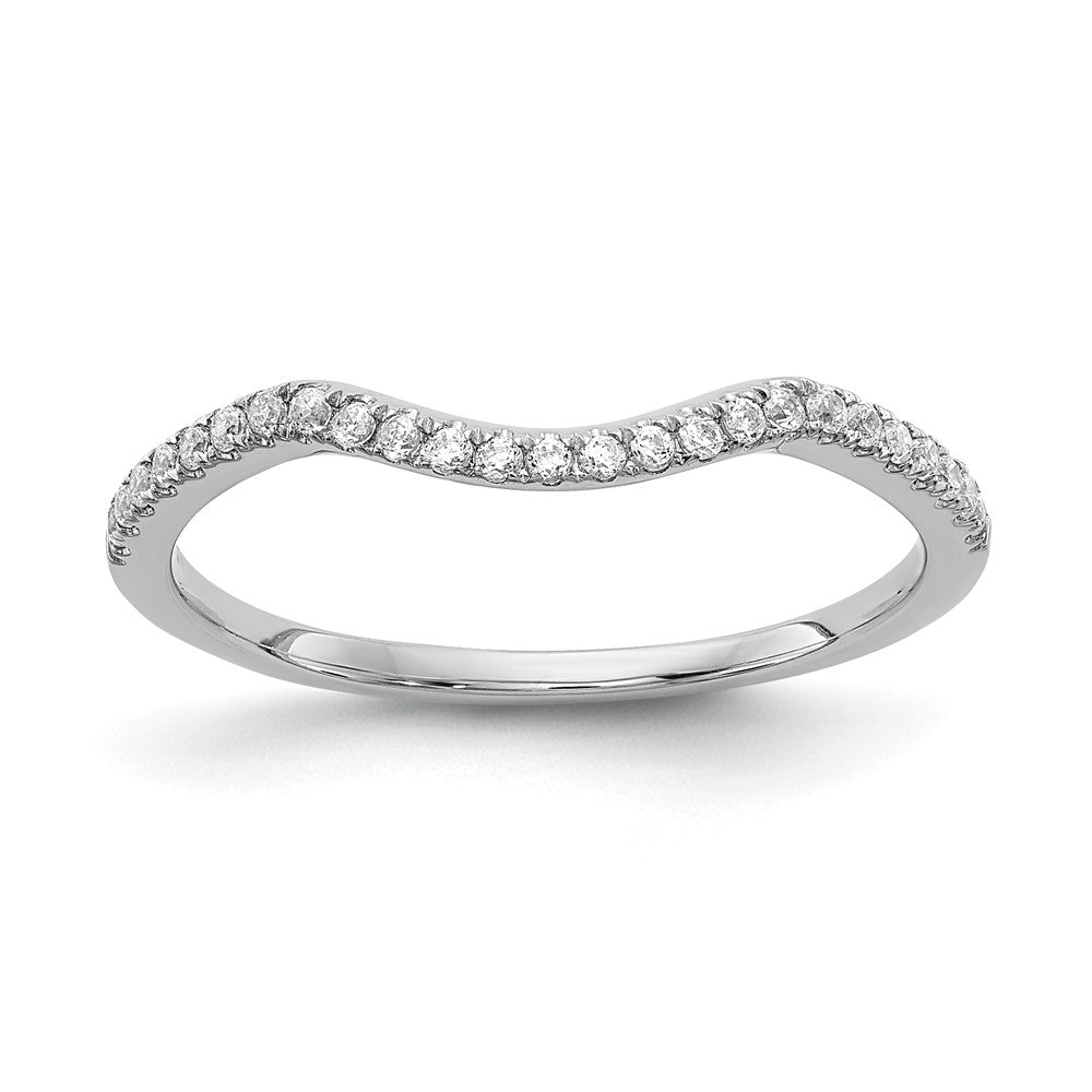 0.16ct. CZ Solid Real 14k White Gold Wedding Wedding Band Ring