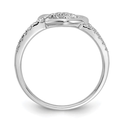 14k White Gold Real Diamond Heart Ring