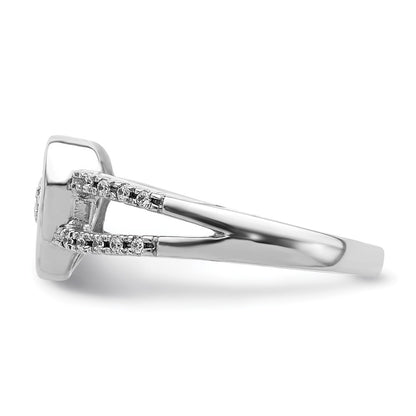 14k White Gold Real Diamond Heart Ring