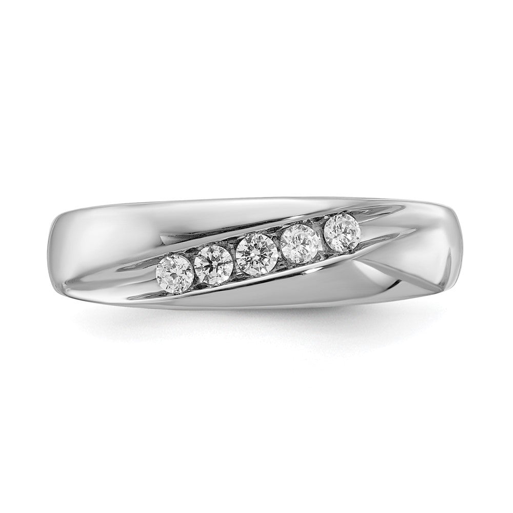 0.25ct. CZ Solid Real 14k White Gold Men's Ring
