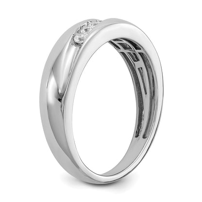 0.25ct. CZ Solid Real 14k White Gold Men's Ring
