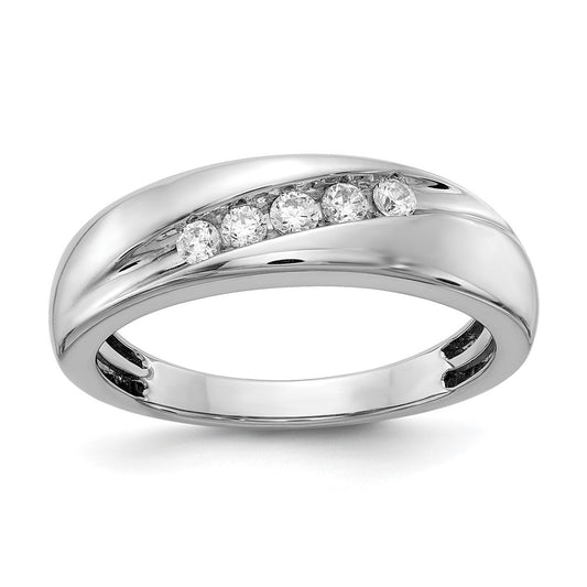 0.25ct. CZ Solid Real 14k White Gold Men's Ring