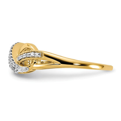14K Yellow Gold Real Diamond Infinity Symbol Ring