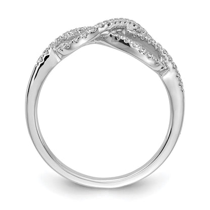 14k White Gold Real Diamond Celtic Knot Ring