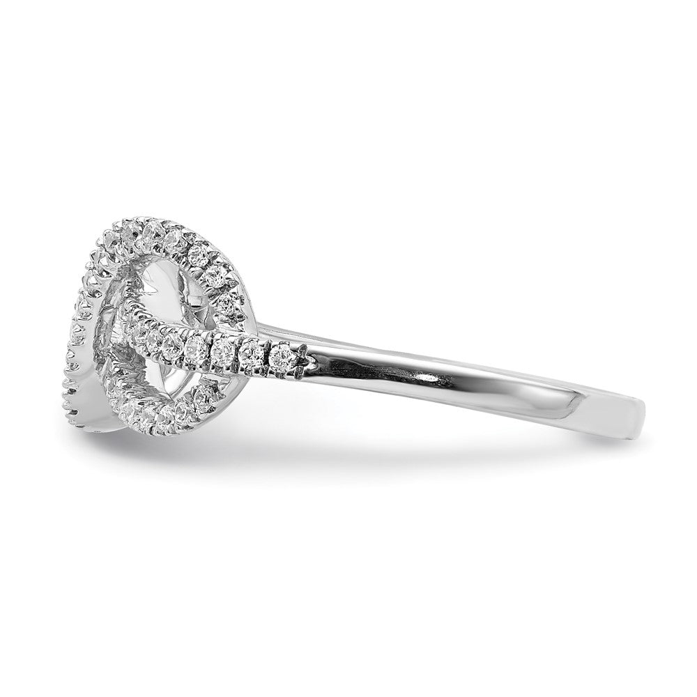 14k White Gold Real Diamond Celtic Knot Ring