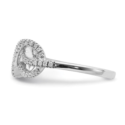 14k White Gold Real Diamond Celtic Knot Ring
