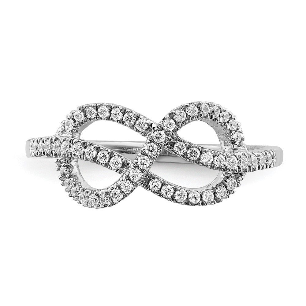 14k White Gold Real Diamond Celtic Knot Ring
