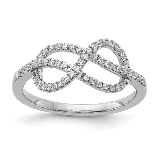 14k White Gold Real Diamond Celtic Knot Ring