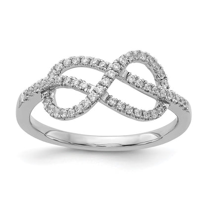 14k White Gold Real Diamond Celtic Knot Ring