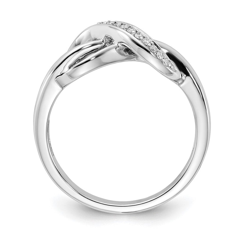 14k White Gold Real Diamond Infinity Ring