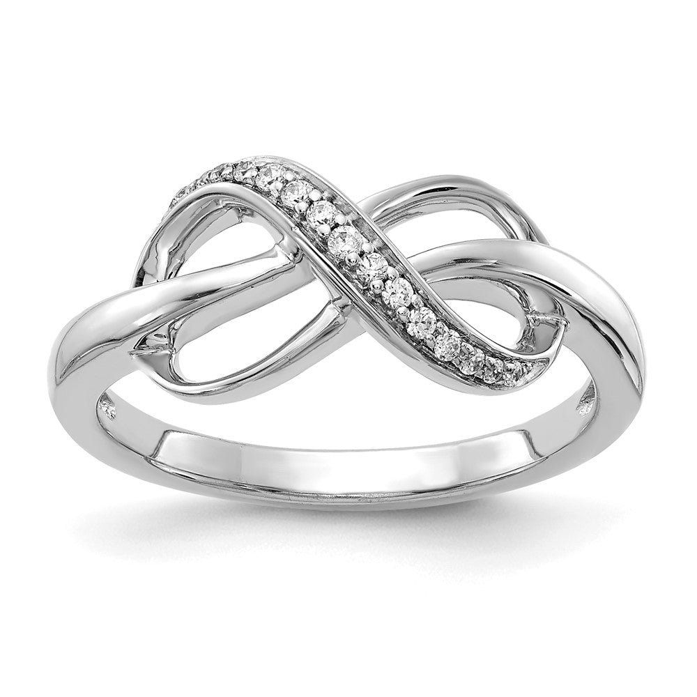 14k White Gold Real Diamond Infinity Ring
